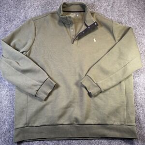 Polo Ralph Lauren Double-Knit Men's Quarter-Snap Pullover Company Olive XXL